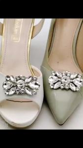 [Free Shipping] High-Heeled Shoe Accessories Detachable Shoe Flowers And Buckles Bridal Shoe Toe Decorations Crystal Glass Shoe Ornaments Versatile Shoe Clips