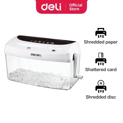 Deli Paper Shredder Penghancur Kertas Manual A4 Kapasitas 1 Lembar Uk 4 Liter Desain Modern dan Praktis 9935