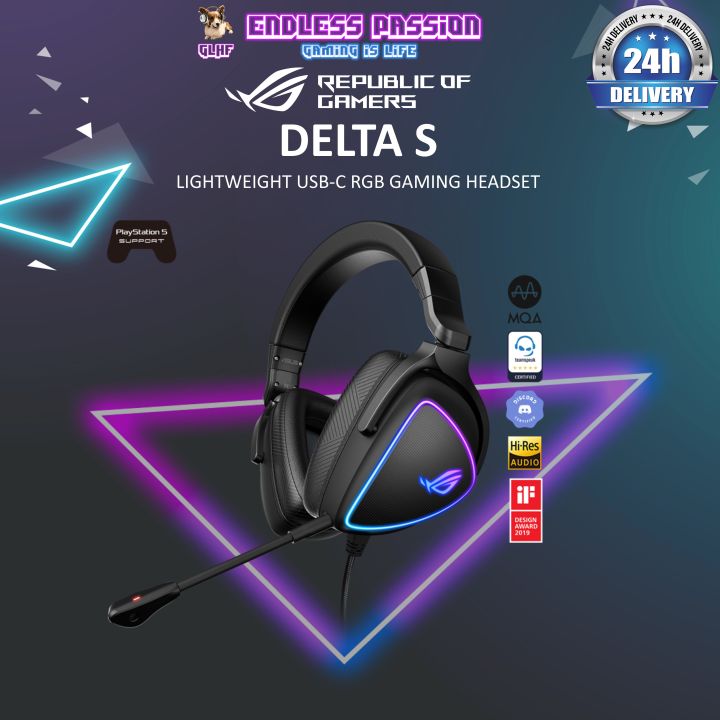 ASUS ROG Delta S Gaming Headset (AI noise-canceling mic, Hi-Res