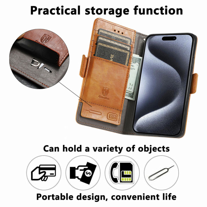 Flip%20Case%20for%20Samsung%20Galaxy%20S26%20S25%20S24%20Plus%20Ultra%20SE%20edge%20Wallet%20Simple%20Splicing%20Textured%20Men%20Leather%20Classic%20Phone%20Cover%20-%20Image%206