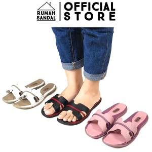 Camou - LILOU Sandal Slide Slop Wanita Bahan Full Karet Anti Slip Licin Tali Kuat Tidak Mudah Putus Tersedia Ukuran 36-40-RUMAH SANDAL