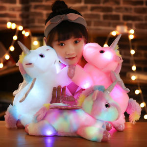 Colorful LED Light Unicorn Doll Plush Toys Soft Cute Throw Pillows Birthday Gift Stuffed Animals Glowing Toy for Girls Chidren2026