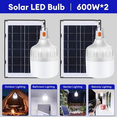 FINNA Solar LED bulb （buy 1 take 1）400W /600W Solar bulb solar outdoor light 0 electricity fee Camping household general purpose