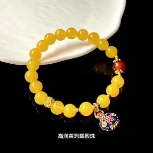 Thousand Crystals and Ten Thousand Beads   Natural yellow chalcedony agate bracelet diy Gold-Swallowing Beast Beaded Womens Bracelet Live-Streamed and Street-Sold Trinkets 2026