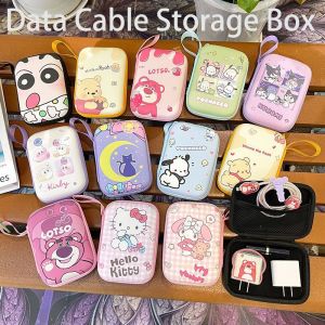 CRUSHES Kuromi pachacco Winnie กล่องเก็บสายข้อมูล อีวีเอ จุได้มาก ที่จัดเก็บไดรฟ์ udisk มัลติฟังก์ชั่ กล่องใส่ลิปสติก การเดินทางกลางแจ้ง