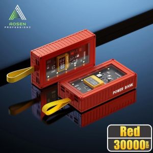 100%Original Transparent Punk Container Power Bank 30000mAh LED Light Digital Display 120W Super Fast Charging Portable