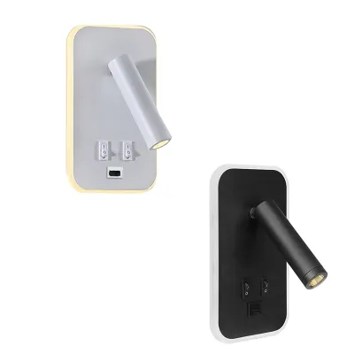 Wall Light Backlight USB Charging 330 Degree Rotation Adjustable Wall Lamp Bedside Study Reading Sconce Lamp