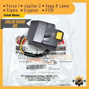 Switch Holder Original Yamaha 4US Saklar Kanan Force 1 F1ZR Jupiter Z Vega R Lama FIZR Sakelar Starter Lampu Ori YGP