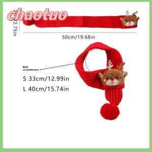 chaotuo Phim hoạt hình vật nuôi giáng sinh khăn quàng cổ ấm áp trang phục dệt kim dễ thương Hươu người tuyết Cây giáng sinh khăn quàng cổ vật nuôi ăn mặc Nguồn cung cấp