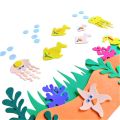 1 Set (65 cm x 50cm) Hiasan dinding jendela pojok baca kelas paud TK SD bawah laut. 