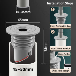 Cuttable Drain Seal Plug Silicone Sewer Pipe Ring Washing Machine Durable Easy Install Odor-Proof Kitchen Sink