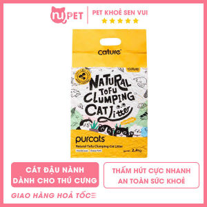 Cát vệ sinh đậu nành cho mèo Tofu Cature Purcats 6L 2.4kg