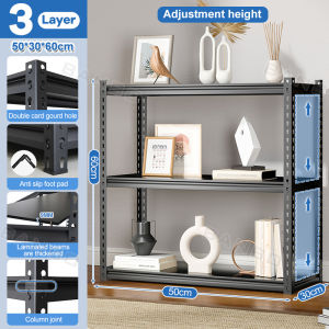 METAL SHELF BOLTLESS Multipurpose Shelving Unit Book Storage Shelf Display Shelf Household Shelf Warehouse Storage Laminated Plate Thickened Angle Steel Warehouse Shelf