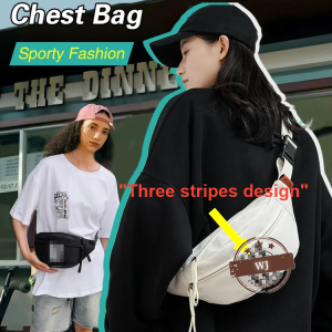 Womens body bag casual sports chest bag canvas body bag fashionable