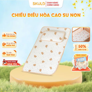 Chiếu Điều Hòa Cao Su Non Kèm Gối IQKao Cho Bé Mát Lưng Thoáng Khí Kiêm Đệm Ngủ Cho Bé Sơ Sinh Size 60x120cm