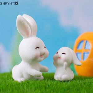 SHPYHT✨ Mini Cartoon Rabbit Carrot Micro Landscape Figurines Desktop Decoration Gardening Animal Resin Home Accessories Easter Ornament