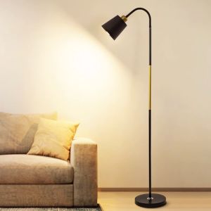 【DGH Brand】 Modern Minimalist Floor Lamp Eye Protect Metal Adjustable Floor Lamps With Long Stand Shade Flexible Swing Arm For Living Room Study Room Office Nordic Floor Lampshade Bedroom Night Light