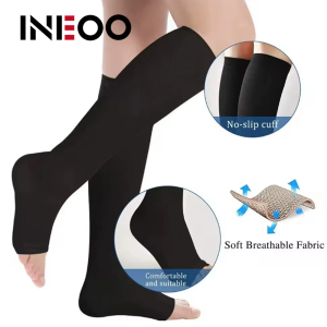 INEOO 1 Pair Compression Socks Prevent Varicose Veins Toeless Support Hose for Women Men