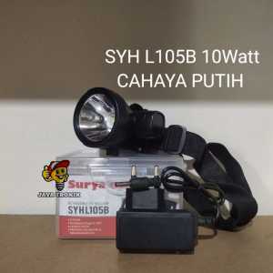 Surya Bima SYH L105B Senter Kepala Kecil LED Cas 10 Watt Super Terang Cahaya Putih Garansi Resmi