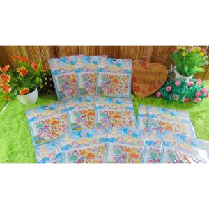 Stick-2in1 1lembar Stiker Sticker 2in 1 Padu Padan Baju Motif Random dan Mewarnai