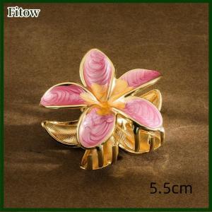 Fitow Gradient Alloy Oil Dropping Lily Flower Hair Clip Versatile Hair Accessory For Summer Beach Vocation Headwear Cute Hair Accessories For Girl
