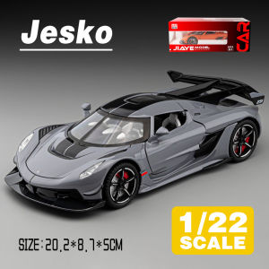 LEO 1:22 Koenigsegg Jesko Supercar Metal Alloy Toys Car Model Diecast Vehicle For Boys Kids Simulation Sound Light Effect Gift Hobbies Collection