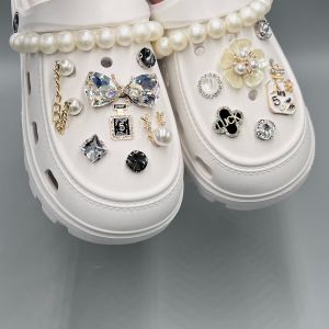Crocs Charms Shoe Accessories Flower Pearl Shoe Chains Alloy Shoe Buckles Decoration for Crocs