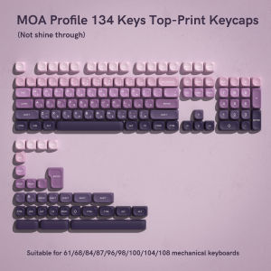 Wopier 134 Key Gradient Tím Moa Hồ Sơ phím cơ PBT Đôi Bắn Hải Quan Key Mũ Cho 61/64/68/84/75/87/96/98/104/108 công tắc Cherry MX Bàn phím cơ chơi game