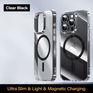 Ultra Slim MagSafe Crystal Clear Phone Case For iPhone 17 Air / 16 / 15 / 14 / 13 / 12 Pro Max Plus Non-Yellowing Transparent PC Hard Back Cover For iPhone 17 Pro Max Light & Thin Protection Casing