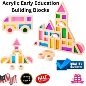 Ready Stocks - Early Education Acrylic Baby Shape Recognition Tower Building Set - 25 Pcs.