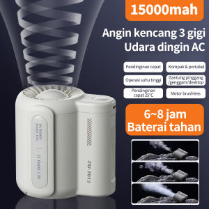 (COD) Kipas Angin Mini Portable Desain Untuk di Pinggang USB 15000 mAh Kipas gunakan berolahraga atau di luar