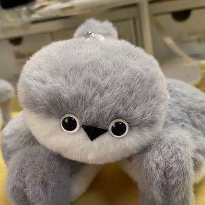 LYM Cartoon Cute Squeaking Sakaban Fish Plush Keychain Soft Stuffed Flat Fish Voice Pendant Funny Charms Bag Decoration Car Key Ring Girls Gift