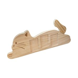 CMIEWN5 3 Grids 2 Inch Cat Shape Photo Frame Rotatable Tail Adjustable Angle Pet Photo Album Cute Decorative Kitten Wooden Photo Holder Home Decoration