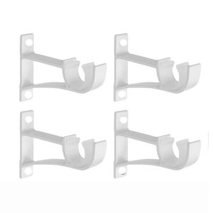 4Pcs Elegant Iron Curtain Rod Holders with Screws - Heavy Duty Window Treatment Bracket Set