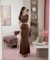 Set áo croptop tay ngắn kèm Chân váy đuôi cá KVYBODY S4 chất thun borip lụa dày mịn co giãn. 