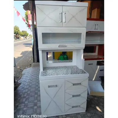 Lemari Sayur 2 Pintu Hidrolik Motif Marmer YRS