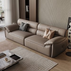 Sofa Genuine Leather Living Room First Layer Cowhide Elephant Ears Small Apartment Inline Sofa