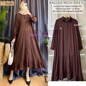 Baju Muslim Modern RALINE MIDI DRESS BL LD 110 CM PB 120 CM KATUN RAYON Gamis Wanita Dewasa Simple Baju Gamis Wanita Terbaru Baju Gamis Kekinian Yang Lagi Viral 2022 Baju Gamis Wanita Gamis Kondangan Simple Elegan Mewah Pusat Grosir Pakaian Dewasa