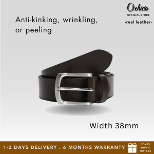 Casual Leather Belt Men - Full Grain Leather Belt - Leather Belt Men For Jean - Black / Brown / Tan / Grey Leather Belt - Wide Leather Belt 38mm- C23 Oxhide HPOX