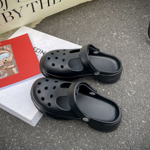 Summer New Thick-Soled Perforated Sandals For Women Outdoor Casual Height-Increasing Sandals Non-Slip Closed-Toe Beach Shoes For Women