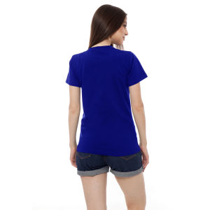 Kaos Polos Wanita Slim Fit Oneck Lengan Pendek Bahan Katun Combed 30s Biru Benhur