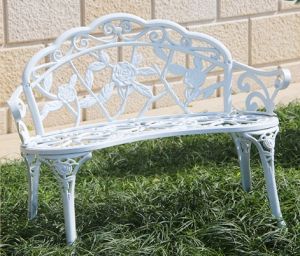 ✅Ready Stock✅ Garden Bench Outdoor Benches Front Porch Floral Rose Patio Lawn Yard Metal Park Garden Kerusi Taman Luar