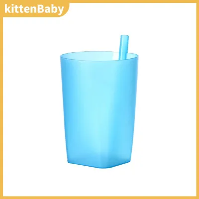 kittenBaby Children Infant Baby Sip Cup With Built In Straw Mug Drink Food-grade Plastic Integrated Straw Cup Kids Water Bottle