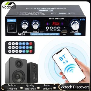 【Vodool】 Bluetooth-Compatible 12V/110-240V Stereo Audio Amplifier Two-channel HiFi Digital Stereo Sound Amplifier for Home Karaoke Party