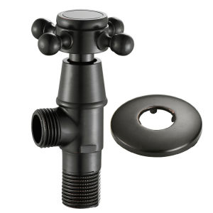 Stop Valve แบบน้ำออก1ทาง 4 หุน ทองเหลือง สีดำ Classic style VA-01G