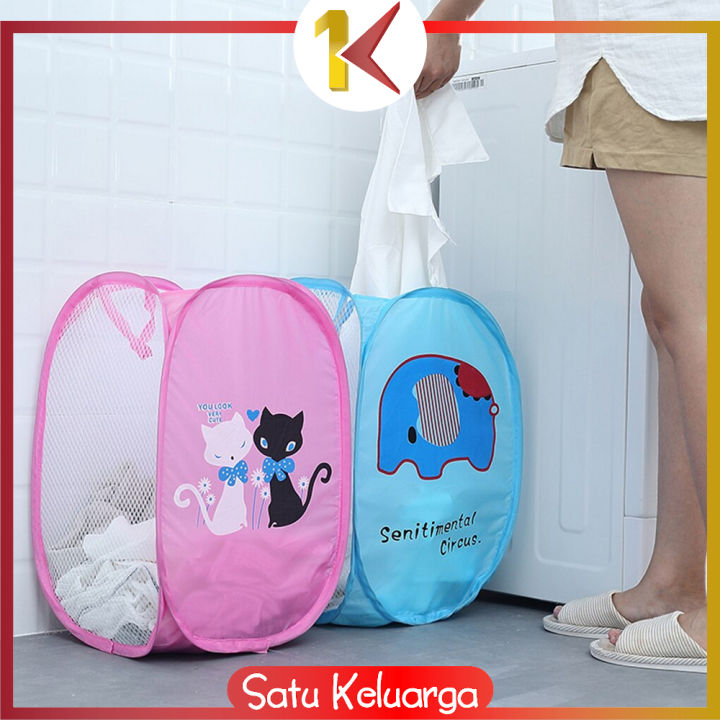 SK-C500 Keranjang Baju Kotor Lipat Karakter / Laundry Bag Keranjang ...