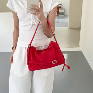 Summer Korean Underarm Bag Casual Belt Decorated Commuter Handbag Fashionable Nylon Single Shoulder Bag for Women2026