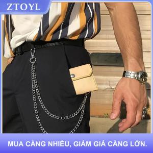 【ZTOYL】 2 3 lớp Punk hip-hop Dài Kim Loại chuỗi vành đai thời trang quần Quần Eo Kim Loại chuỗi Keychain
