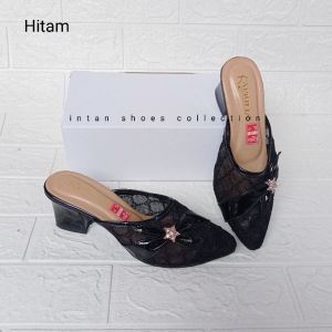 Heels brukat pesta wanita sendal brukat hak tahu chunky 5cm kekinian bisa cod/sandal pengantin pernikahan kondangan wanita/sepatu bustong brokat pesta pump heels wanita terbaru/weeding shoes sandal wanita pesta