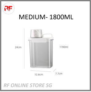 Airtight Leak-Proof Laundry Detergent Dispenser Clear Washing Powder Storage Box With Measuring Cup Liquid Softener Container Jar For Laundry Room